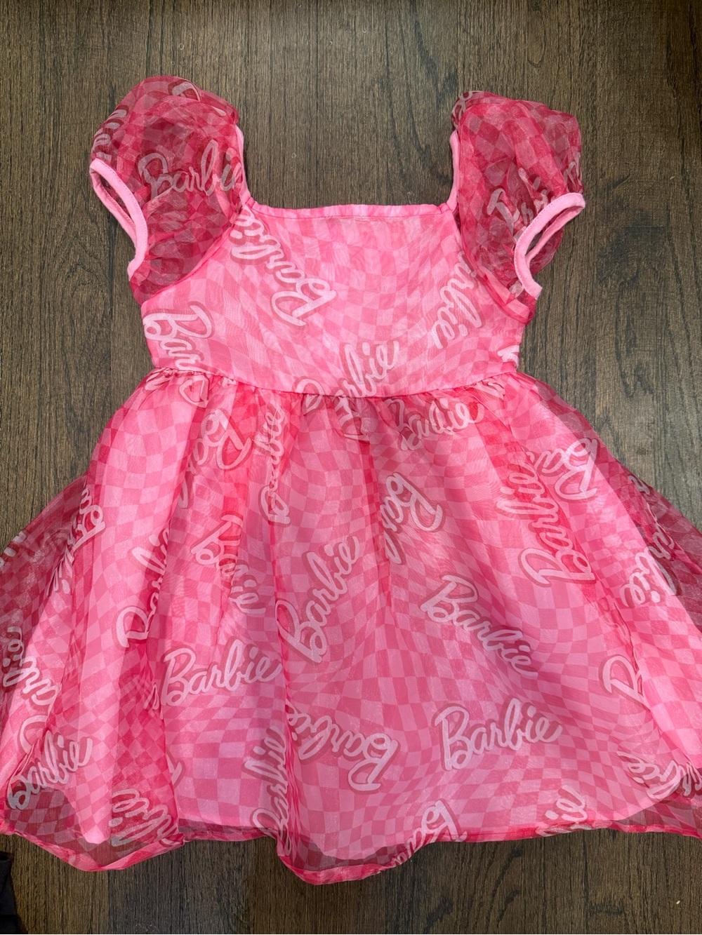 Barbie Pink Checkerboard Logo Party Dress